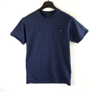 Vans T Shirt Mens Medium Classic Fit Graphic Tee Banner Pocket Blue Short Sleeve
